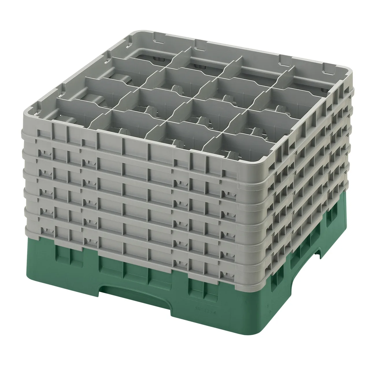 Cambro 16S1214119 Camrack Glass Rack, Sherwood Green, Full Size, 19-3/4 x 19-3/4, 16 Compartments