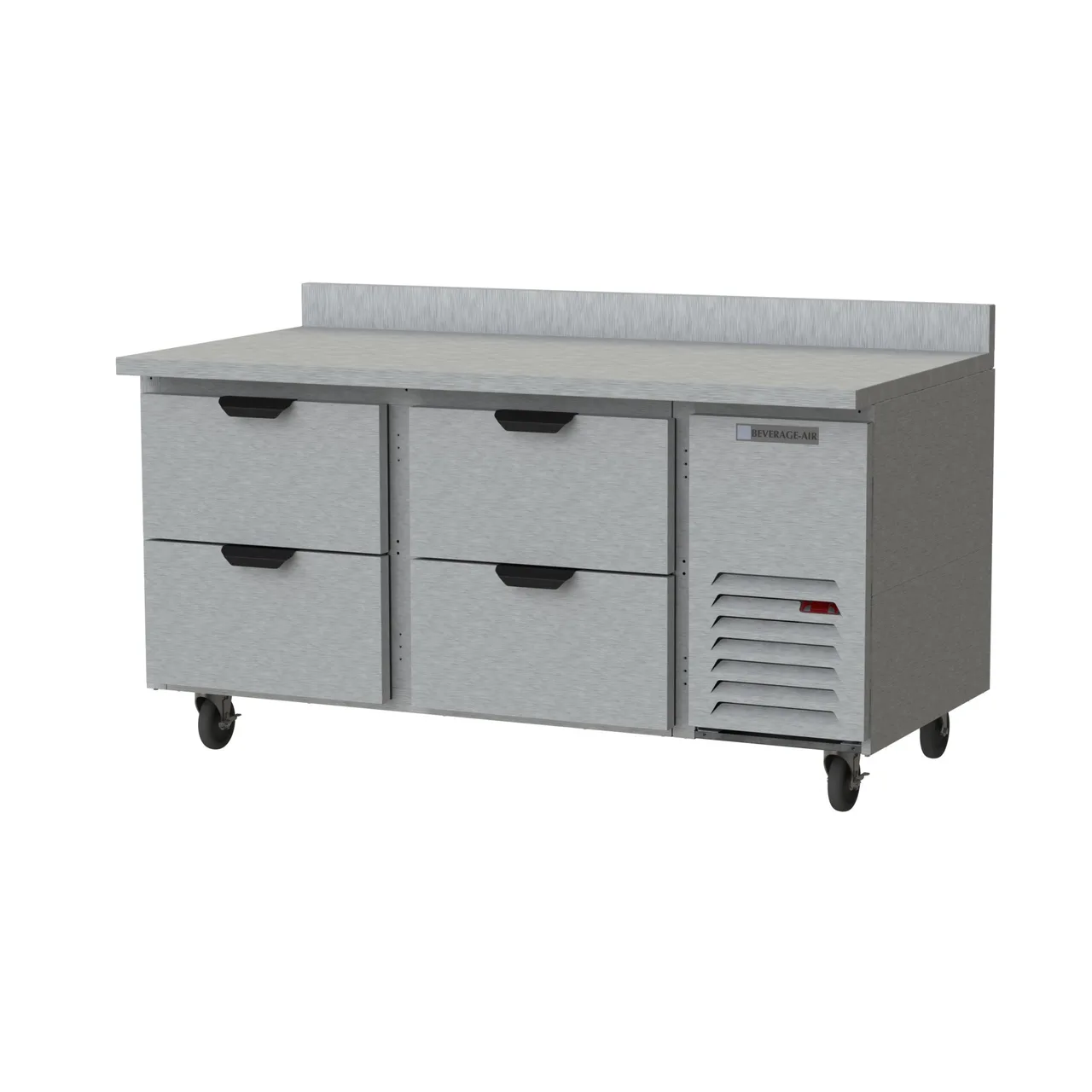 Beverage Air WTRD67AHC-4 67" 2-Section Worktop Refrigerator w/ 4 Drawers, 19 cu. ft.