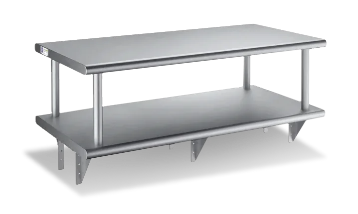 Steel Works SWPTSD-2424-316 Heavy Duty Pass Thru Shelf with Over Shelf - 24"W x 24"D