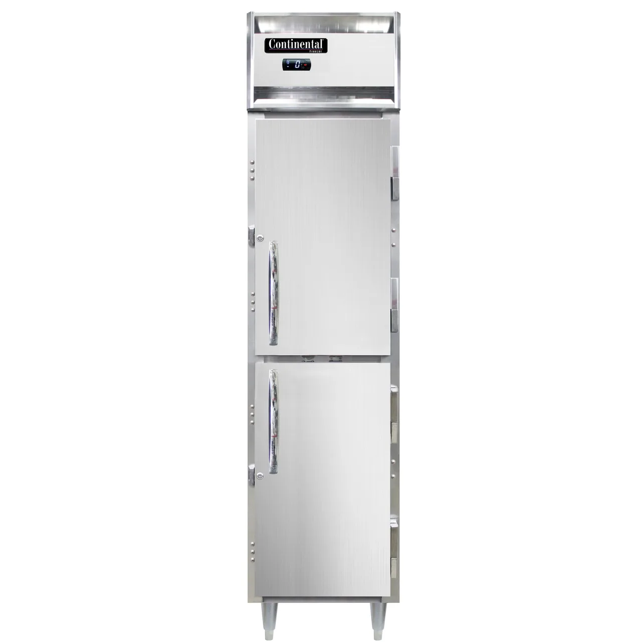 Continental Refrigerator D1FSENHD 17-3/4" 1-Section Reach-In Freezer, 2 Half Solid Doors, Top Mounted, 15 cu. ft., Stainless Steel Front, Aluminum Sides