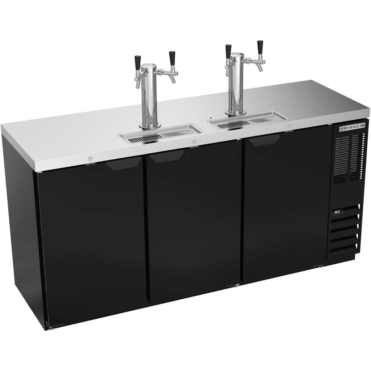 Beverage Air DD72HC-1-B 72" Draft Beer Cooler w/ 3 Kegs, 19.95 cu. ft., 2 Dual-Tap Towers