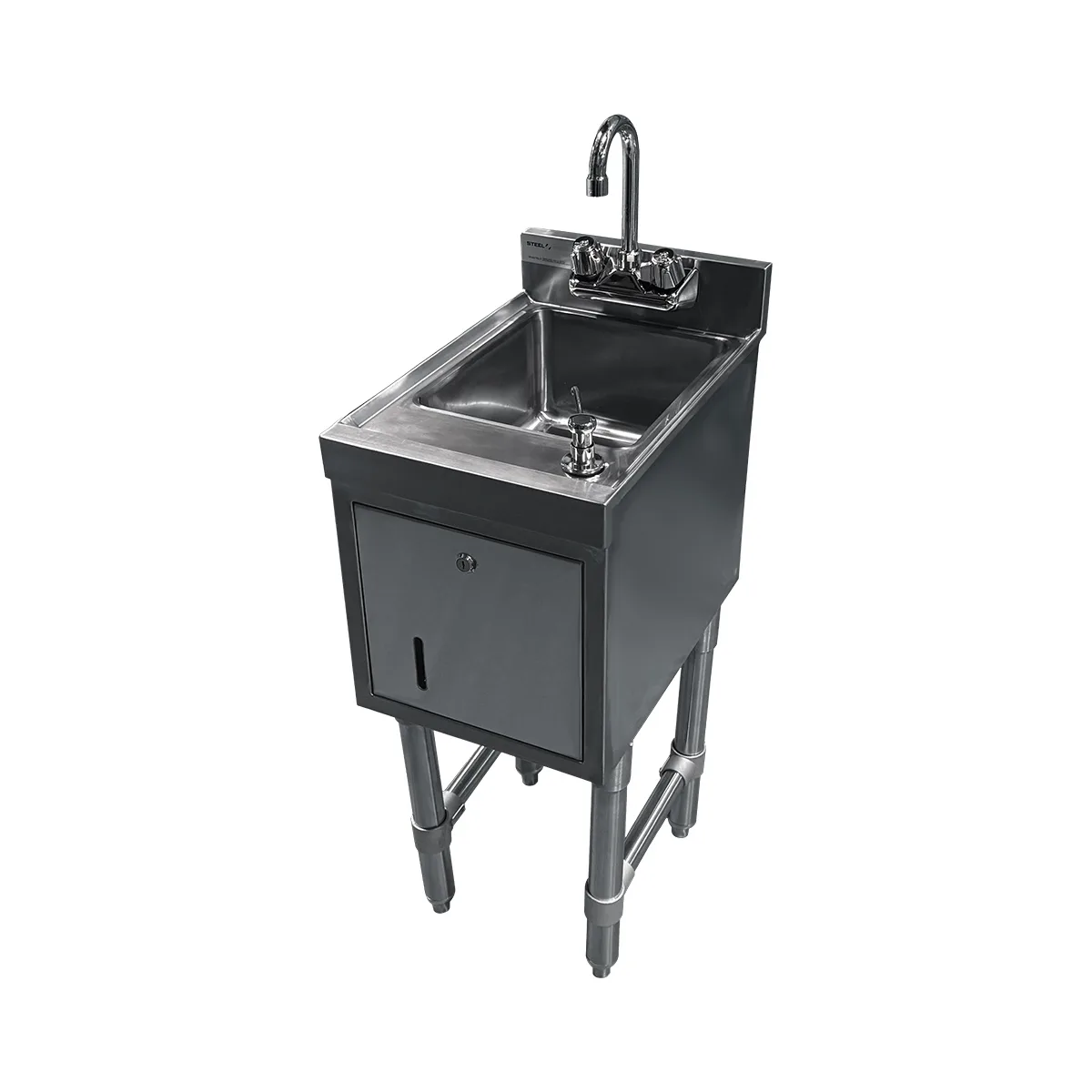 Steel Works SWUHS-1812-STD Underbar Hand Sink Unit with Soap & Towel Dispenser