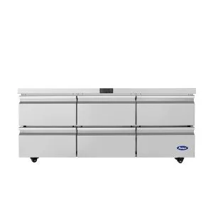 Atosa USA AUR72D6 75.625" 6-Drawer Undercounter Refrigerator, Stainless Steel, 18.9 cu. ft.
