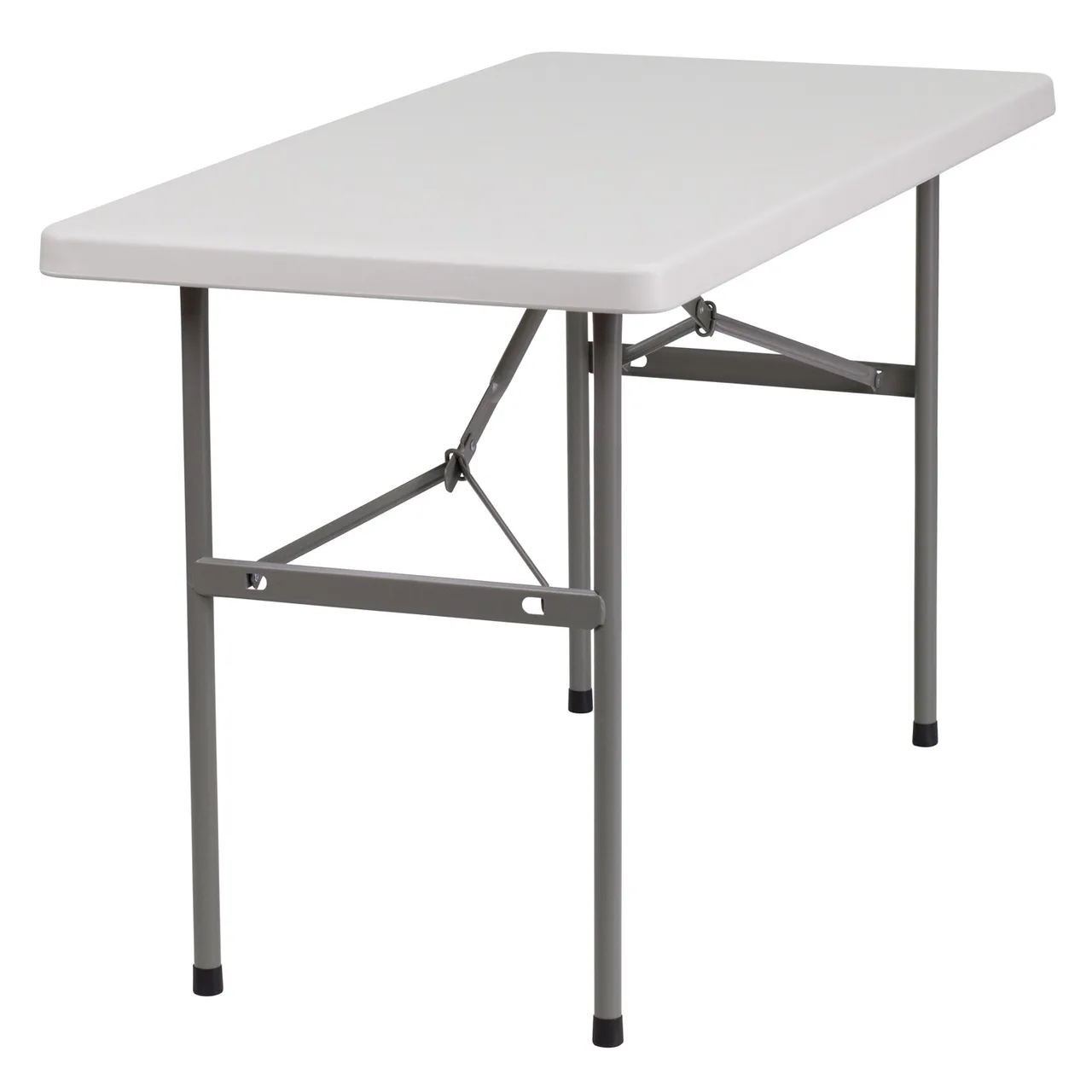 Flash Furniture RB-2448-GG Folding Table, 48"W x 24"D x 29"H, Granite White Plastic Top, Gray Metal Legs, 220 lbs