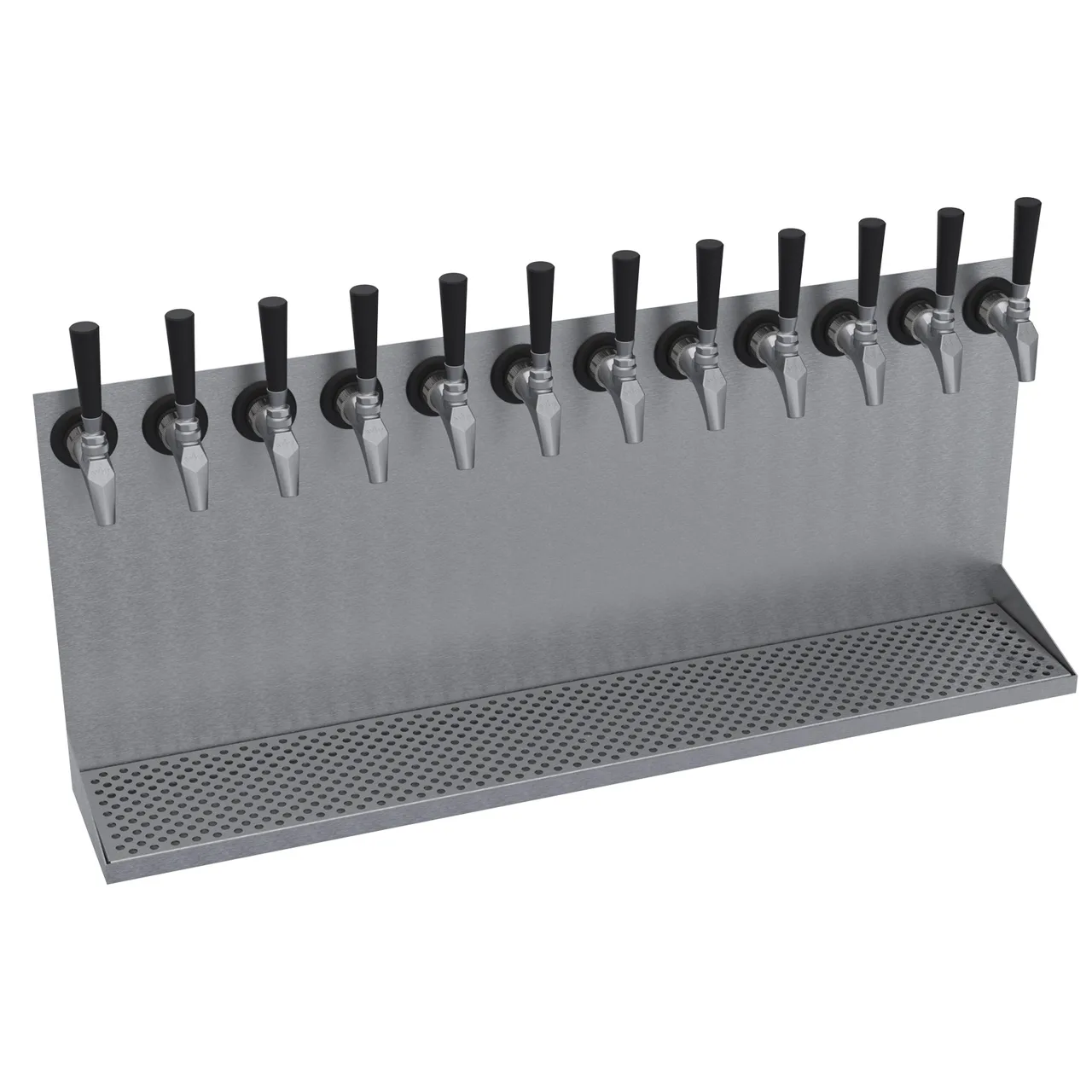 Krowne KWMDT-12S Wall Mounted Drip Tray, Twelve Faucets, 36" Length, Brushed Stainless Steel