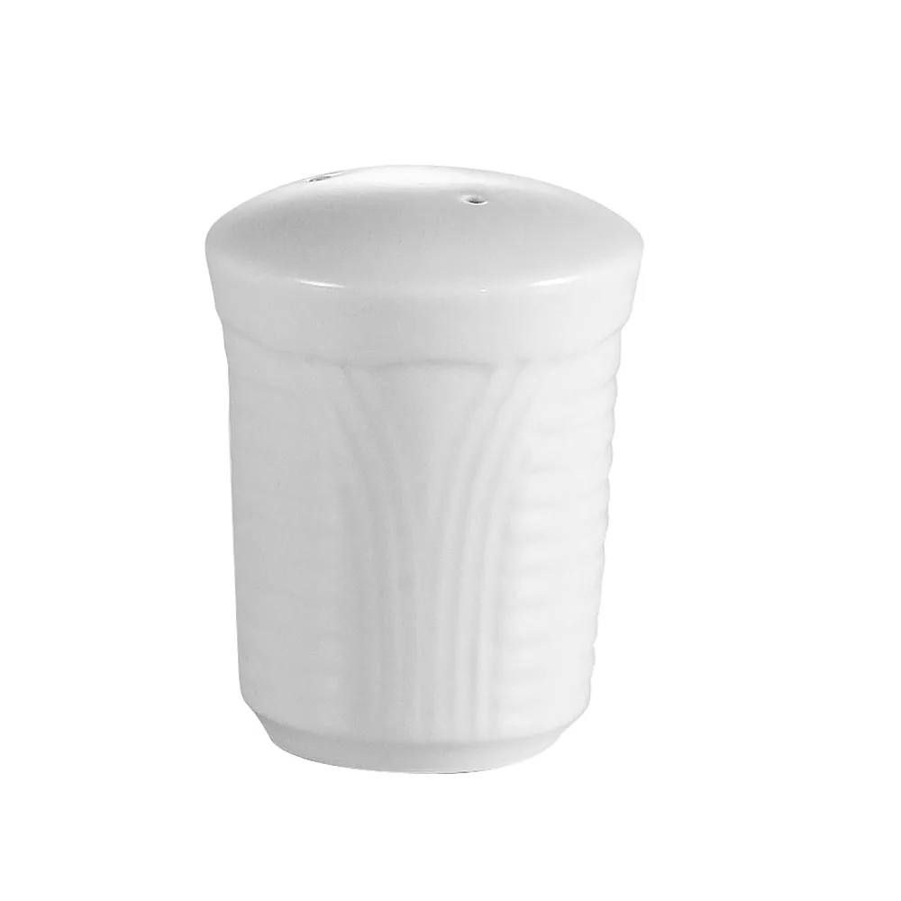 CAC China CRO-PS - Corona Pepper Shaker, 2.5" Dia x 2.75" H, Porcelain White, Safe, 1 Dozen