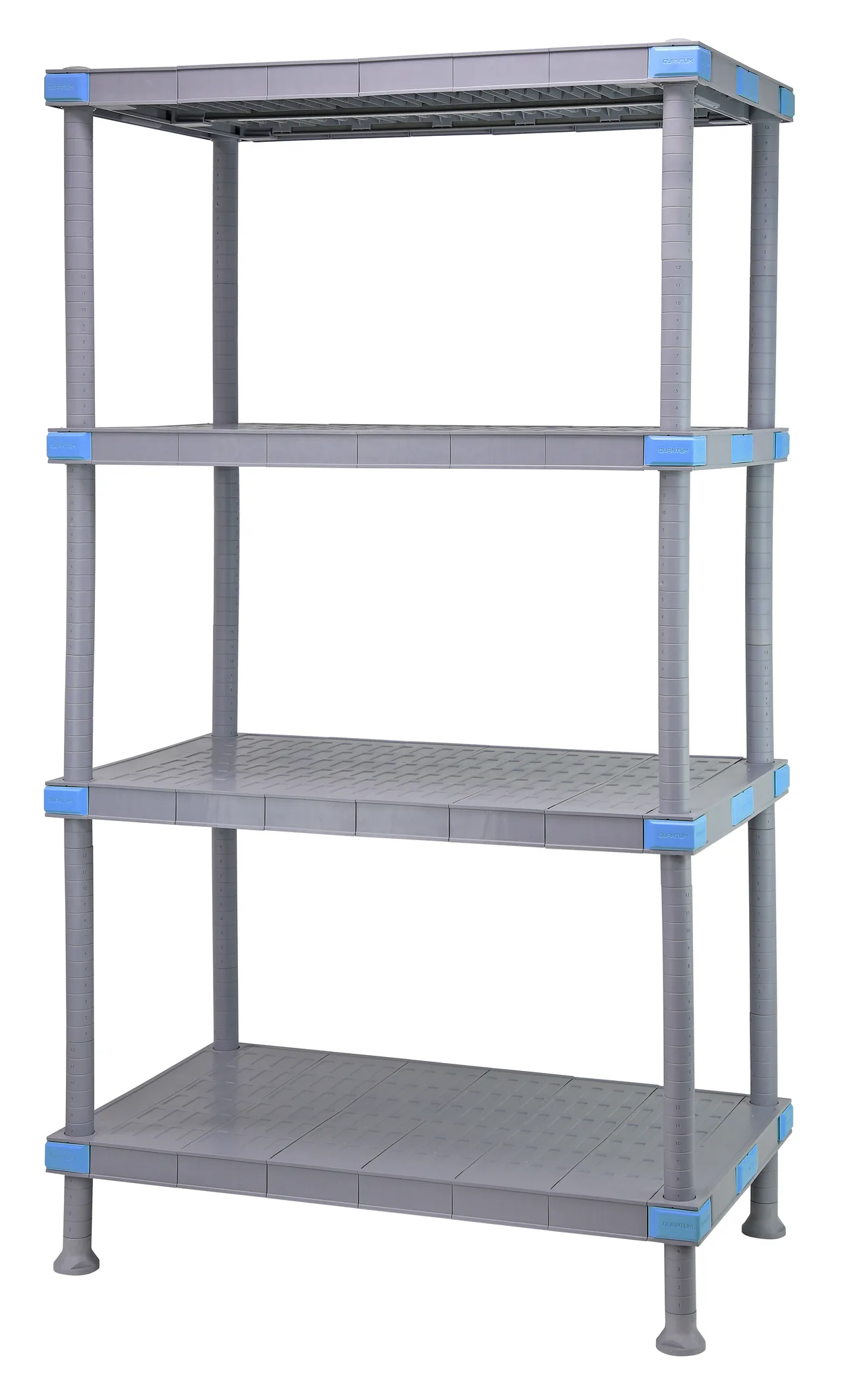 Quantum QP183674SS-4 NSF Millenia Gray Polymer 4 Shelf Solid Shelving Unit - 36" x 18" x 74"