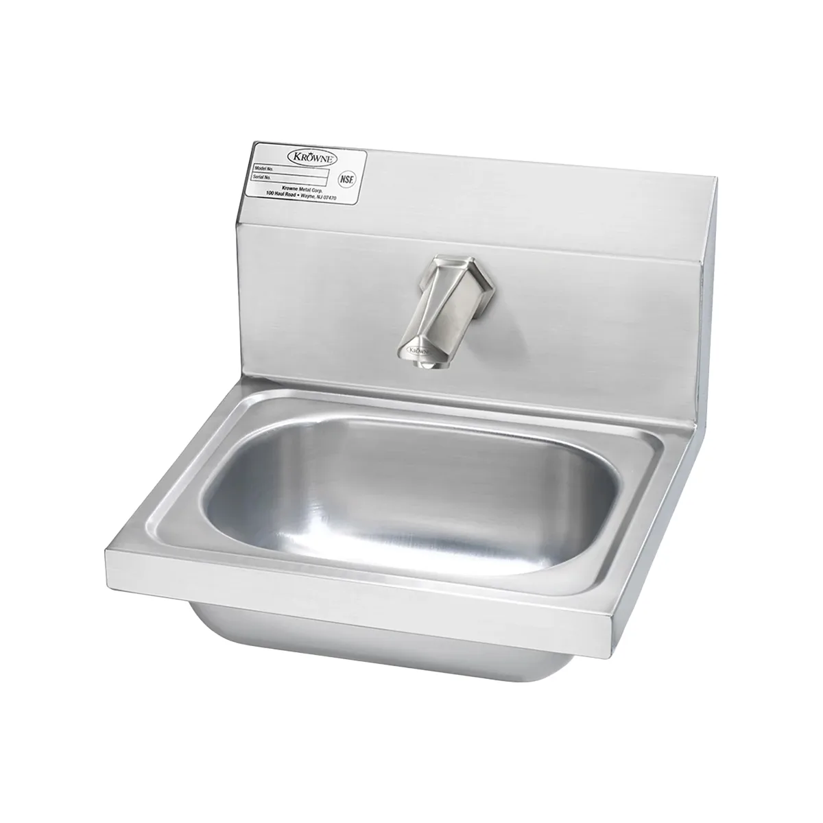 Krowne HS-69 16" Wall Mounted Hand Sink with e-Faucet & Battery Powered - 20 gauge