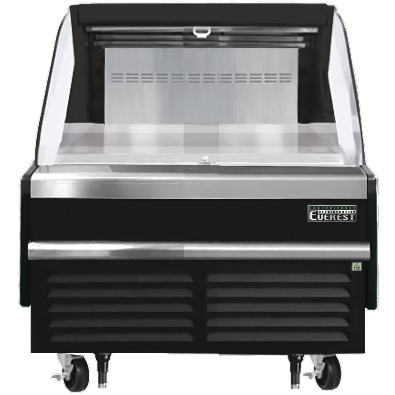 Everest EOMH-36-B-35-S 37" Horizontal Open Air Merchandiser in Black, Deck Only, Open Curved, 5.6 cu. ft.