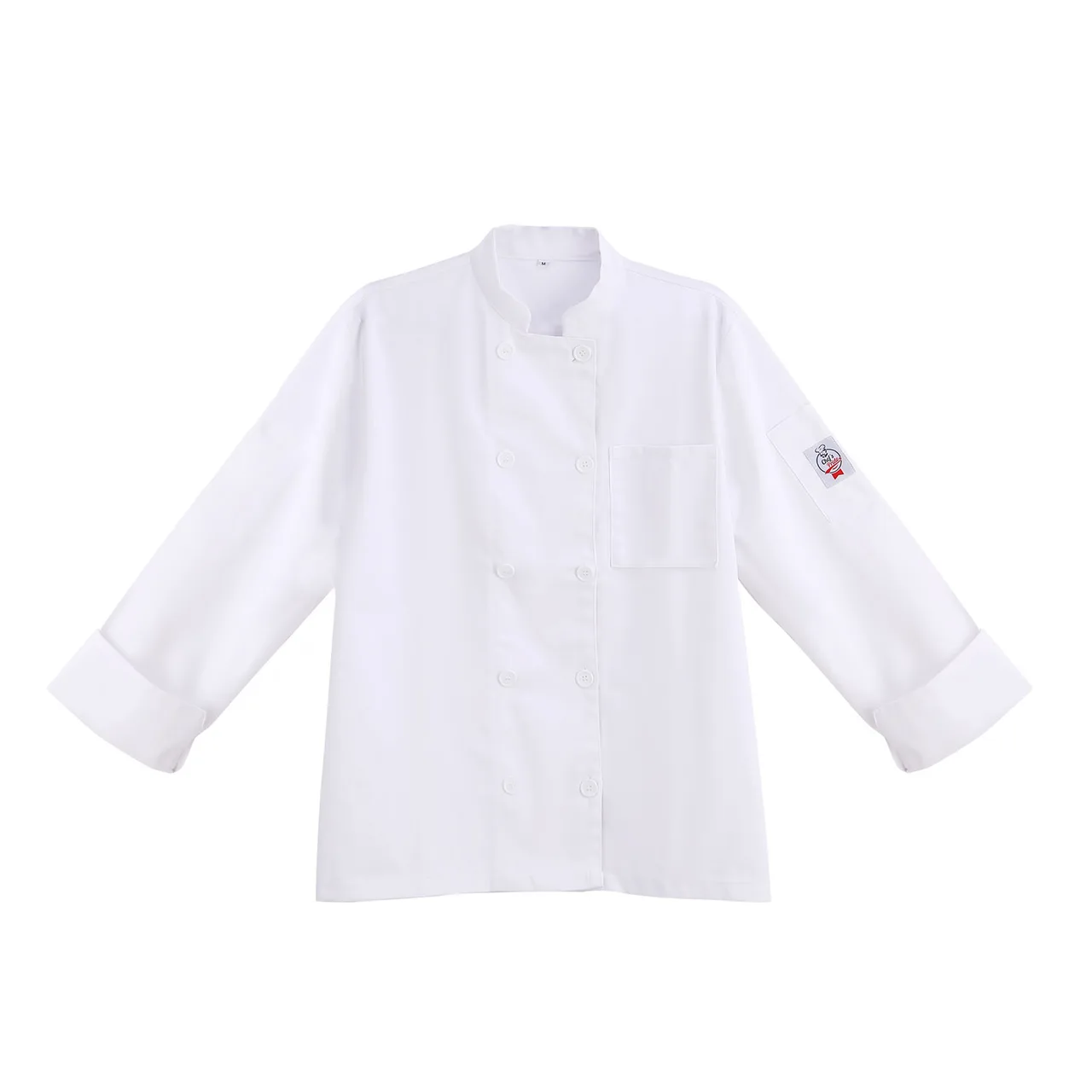 CAC China APJK-2WL Chef's Pride Jacket, White Large, Skull Print Design, Professional Kitchen Uniform