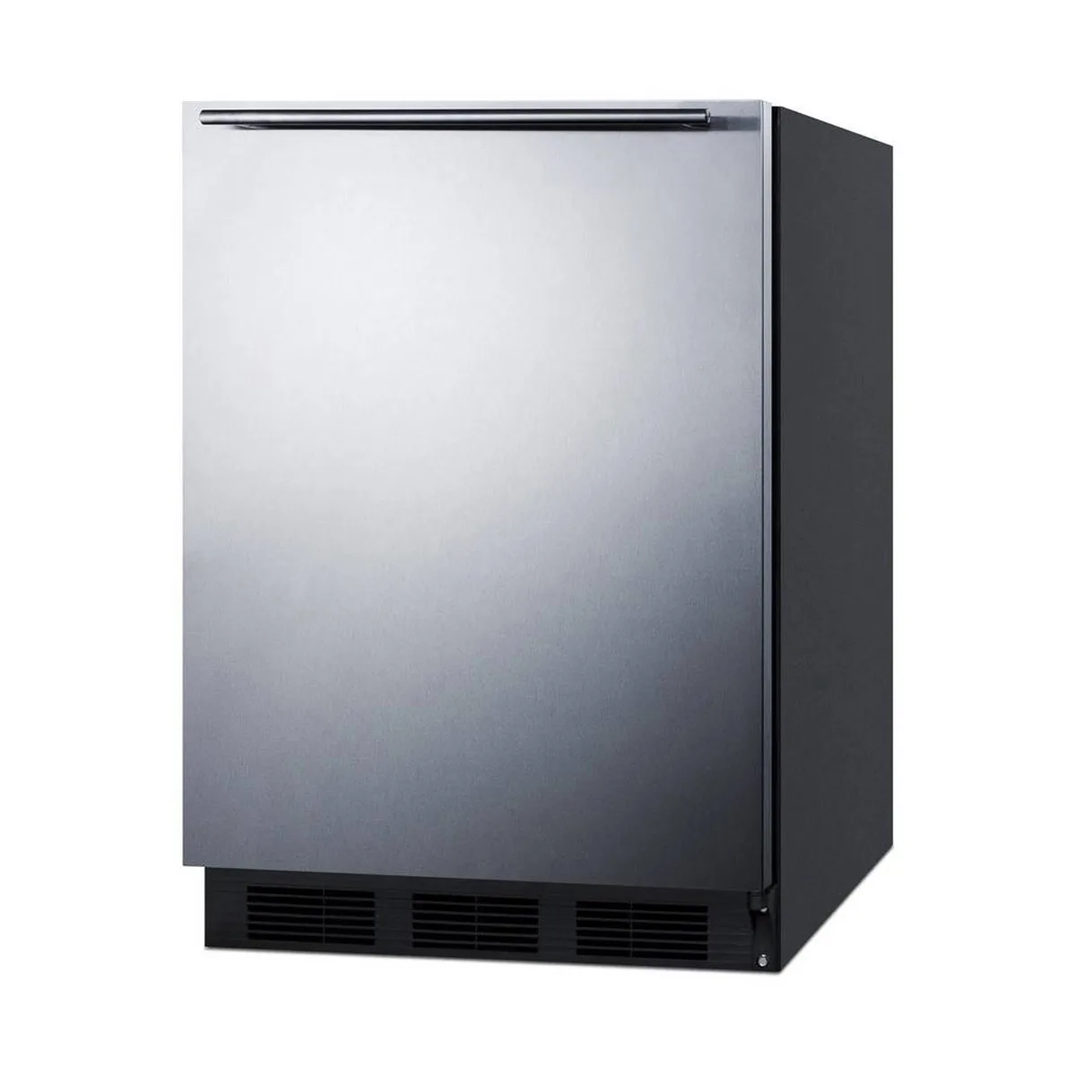 Summit FF7BKBISSHH 24" Built-in Undercounter Refrigerator in Black, Stainless Steel Door, 5.5 cu. ft.
