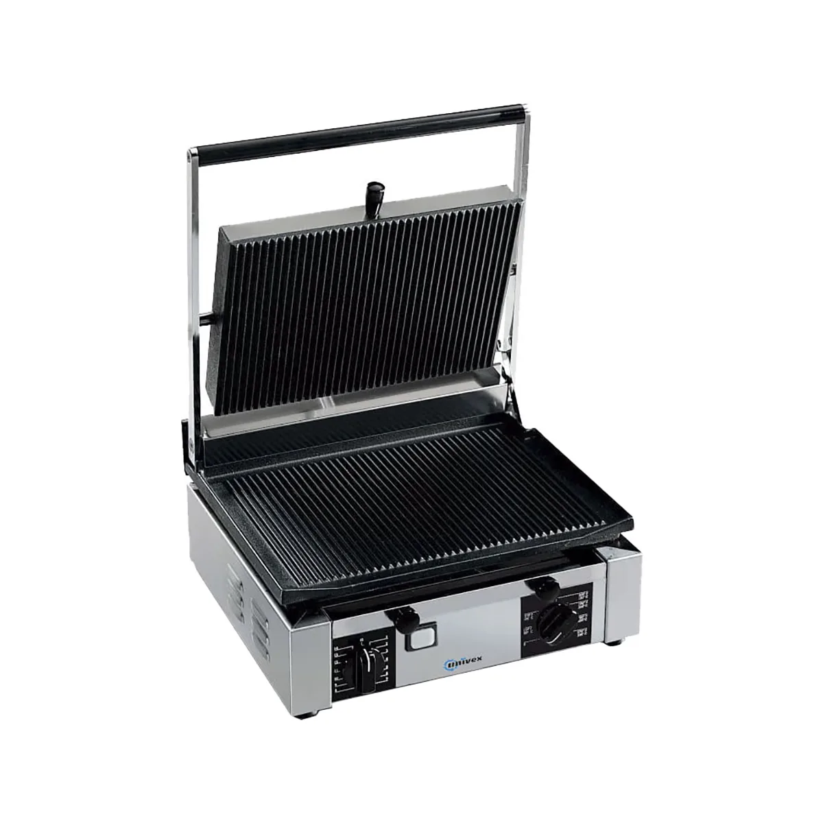 Univex PPRESS1.5RF Single Cast Iron Panini Press Grill w/ 14" x 10" Grooved & Smooth Plates, 120V