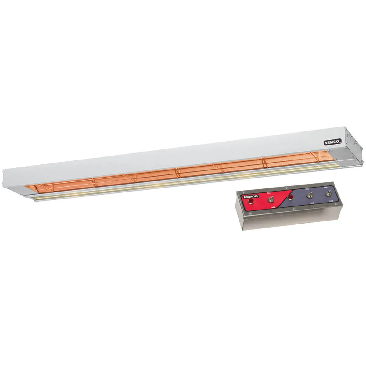 Nemco 6155-24-D Bar Heater, Remote-Controlled, Dual, 24" X 13-1/2" X 2-3/4"
