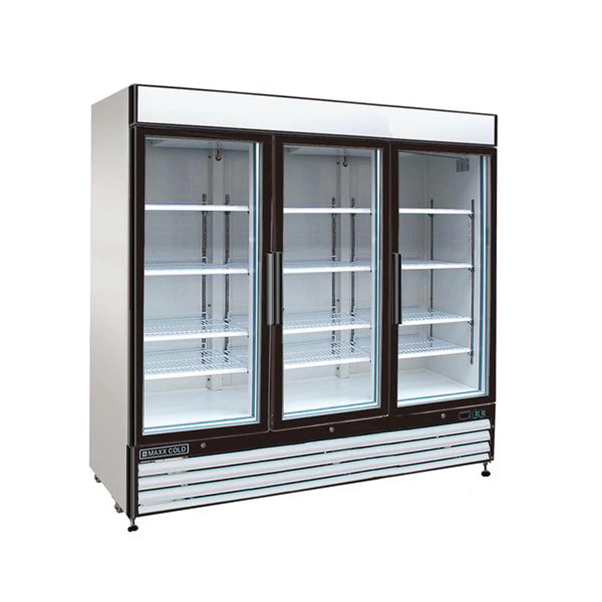 Maxx Cold MXM3-72F 81" 3 Glass Door Freezer Merchandiser in White, 72 cu.ft.