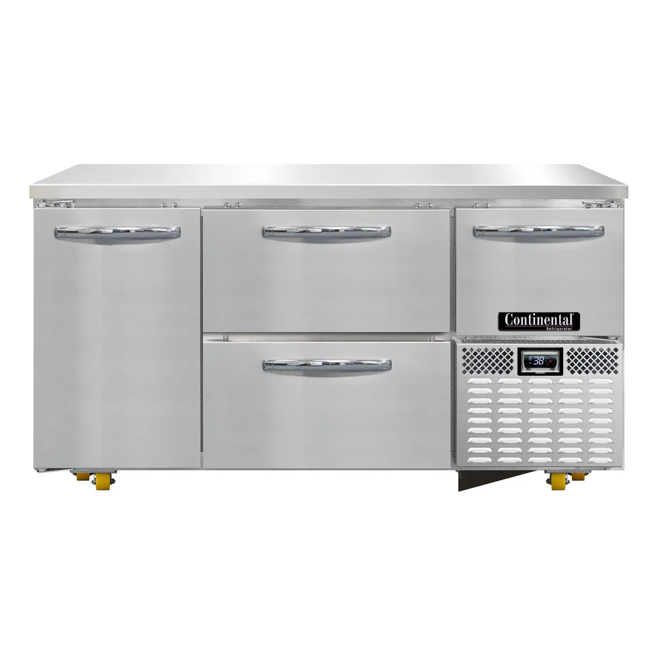 Continental Refrigerator RA60N-U-D 60" Undercounter Refrigerator w/ 4 Drawers & 1 Half Doors