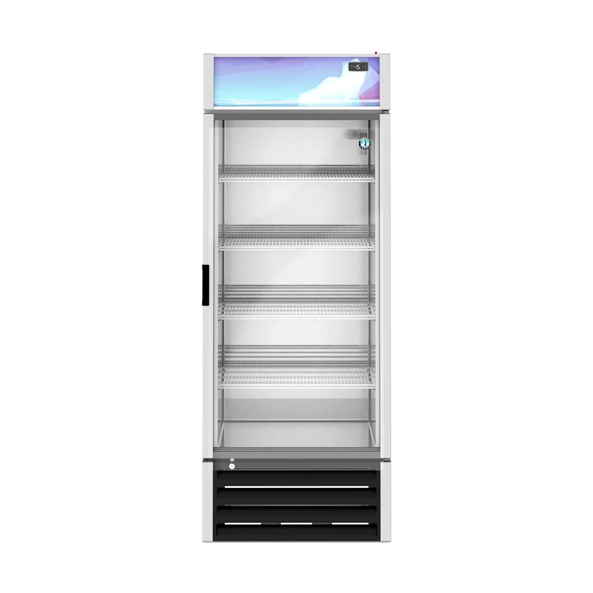 Hoshizaki FM-23-HC - Silver 30" Glass Door Freezer, 20.7 cu ft, 5 Shelves, LED, R290, 78" H