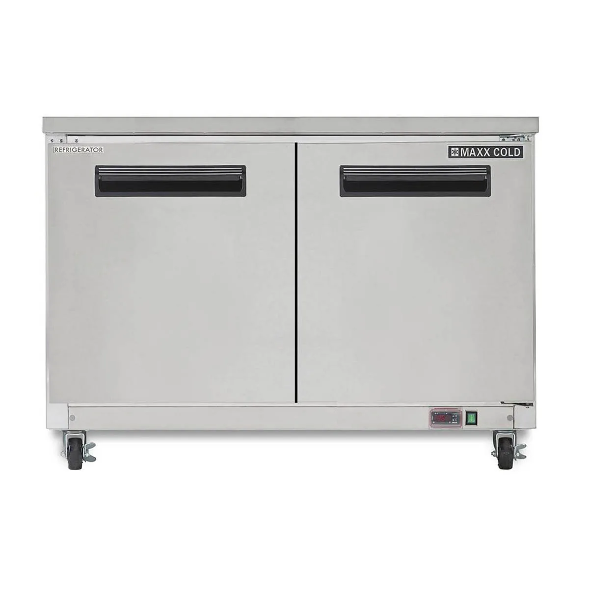 Maxx Cold MXCR48UHC 48" 2-Section Undercounter Refrigerator w/ 2 Solid Doors, 12 cu. ft.