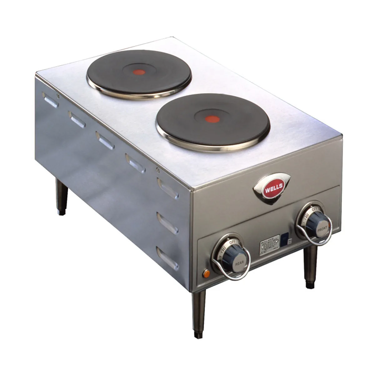 Wells H-70 15" Electric Countertop Hotplate w/ (2) Solid Burners, Infinite Controls, 208/240v