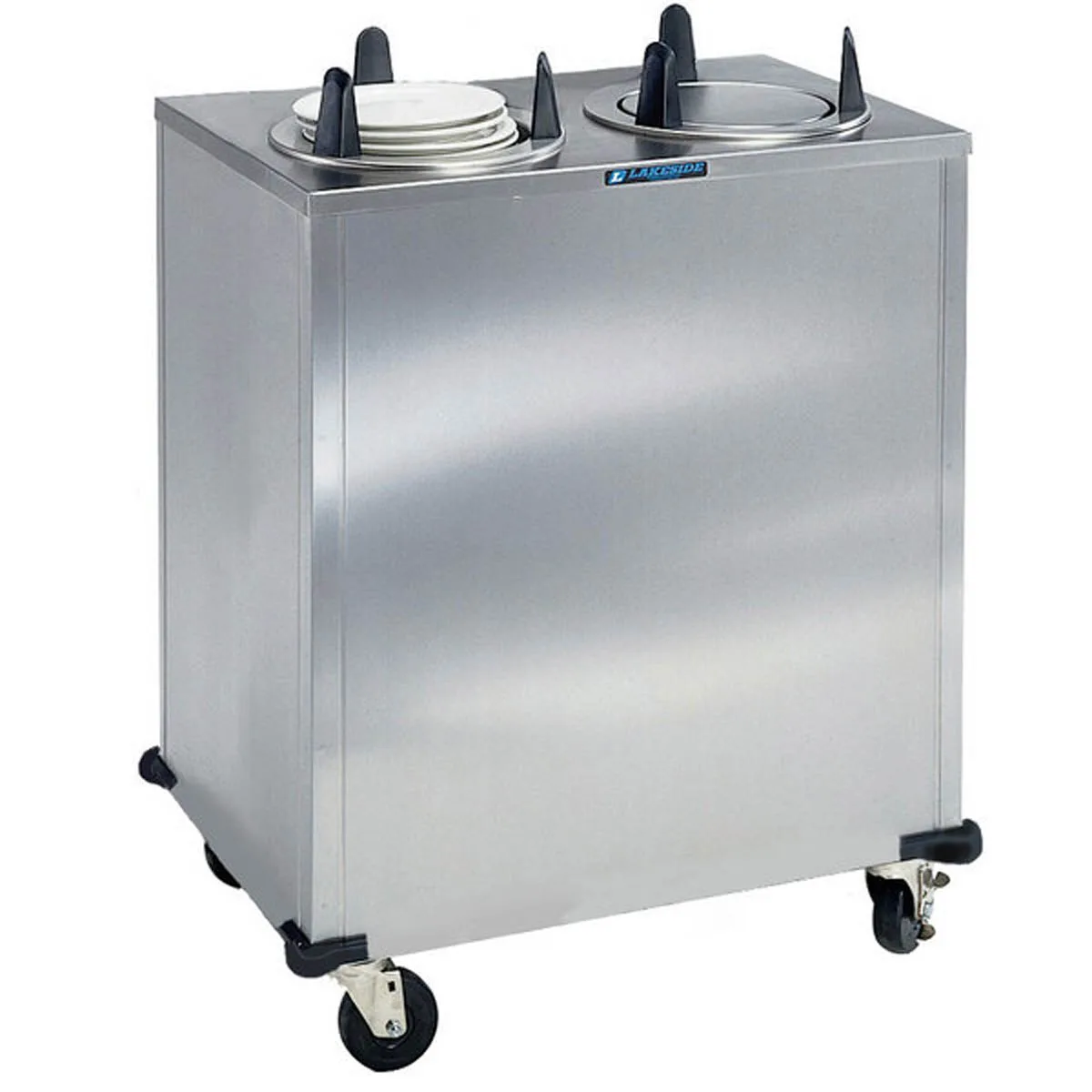 Lakeside 6200 Mobile Enclosed 2-Stack Dish Dispenser w/ 5" Dia. Dish Size, Heated