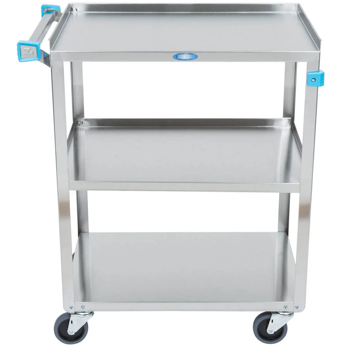Lakeside 311 Standard Duty Stainless Steel 3-Shelf Utility Cart w/ 300 lb. Capacity