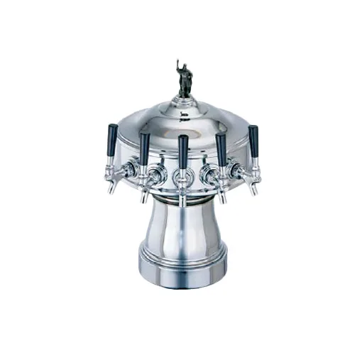 Perlick 4005-6B Gambrinus Draft Beer Dispensing Tower, Satin Chrome, 6 Faucets