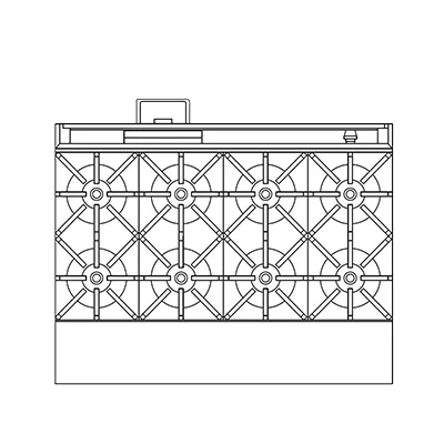 Southbend P48N-BBBB 48" Gas Heavy Duty Range w/ (8) Open Burners, Modular Base, 280.000 BTU