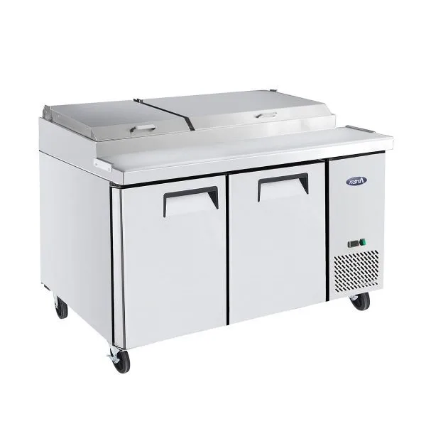 Atosa USA MPF8202GR 67" Two Section Refrigerated Pizza Prep Table, 18.5 cu. ft.