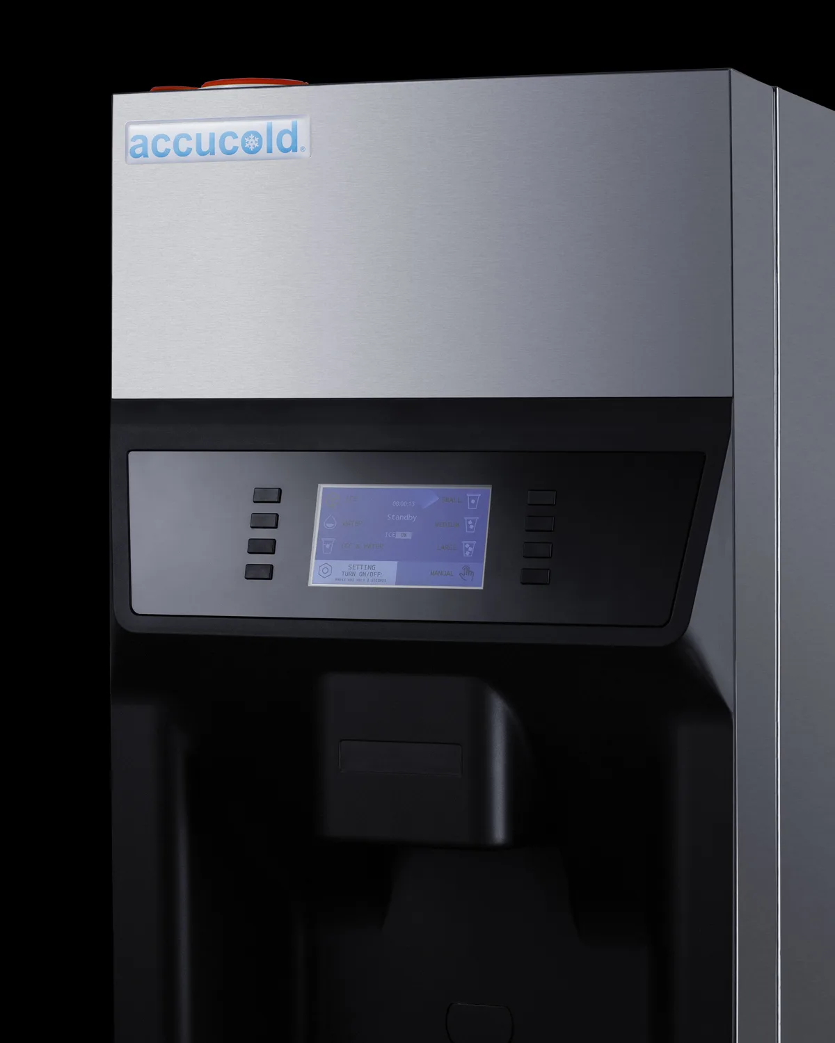 Summit AIWD220 13.88" Floor Ice & Water Dispenser, Steel, 220 lb/day, 6.2 lb Storage, ENERGY STAR