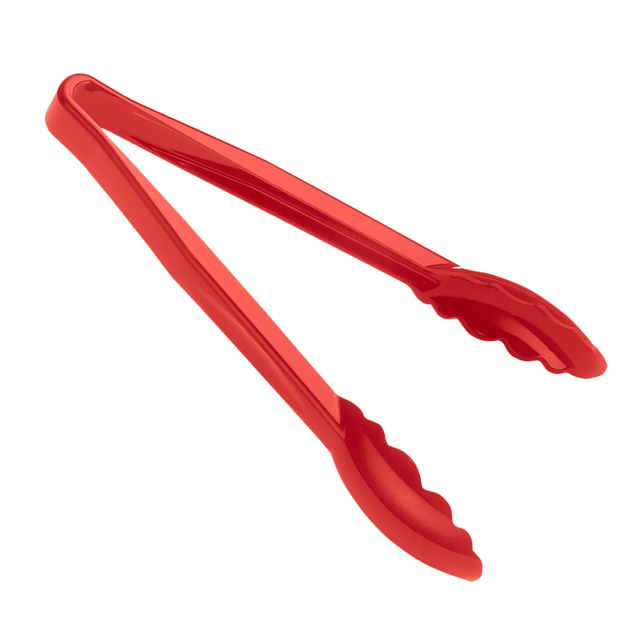 Cambro 9TGS404 Plastic Serving Tongs, 9" Red Scallop, Heat‑Resist -40°F to 212°F, NSF