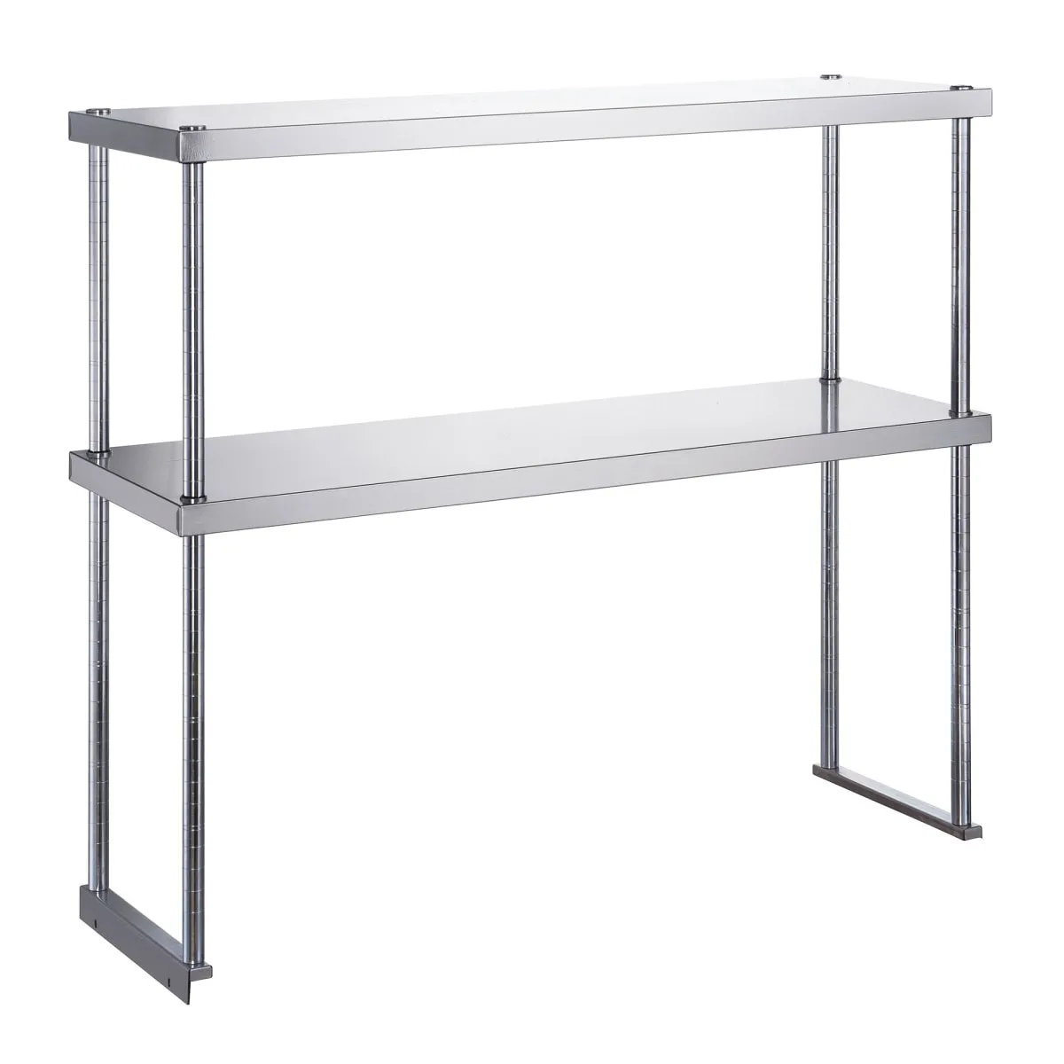 Dukers DCOS-1874 73 3/4"L Table Mount Shelf - 2 Decks, Side Mount, 18"W, Stainless