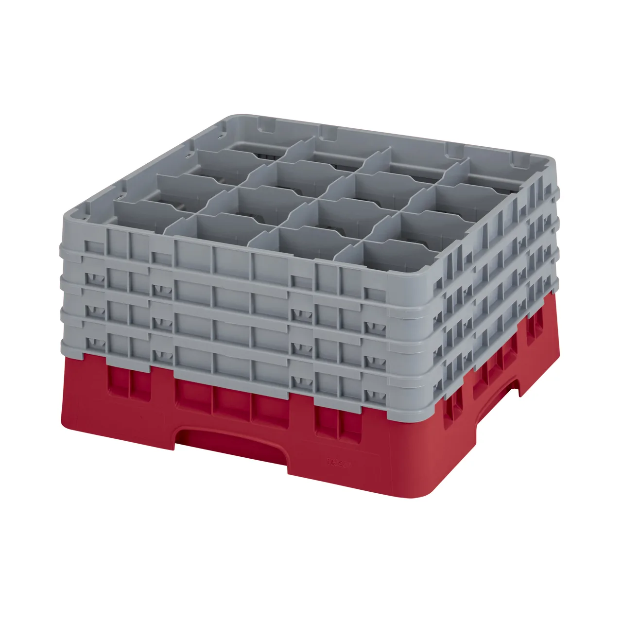 Cambro 16S900163 Camrack Glass Rack, Red, Full Size, 19-3/4 x 19-3/4, 16 Compartments