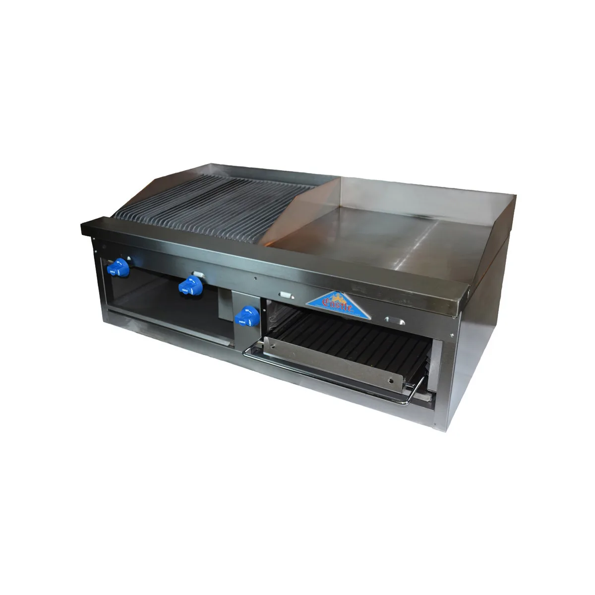 Comstock-Castle FHP60-2RB-24B 60" Countertop Hotplate/Griddle/Charbroiler-Cheesemelter Combos