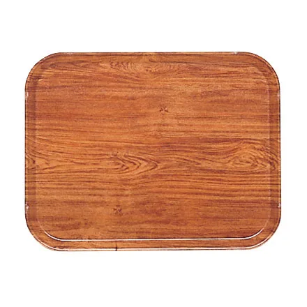 Cambro 1520309 Camtray Rectangular Tray, 15" x 20-1/4" Fiberglass, Wood Design, NSF/Dishwasher Safe