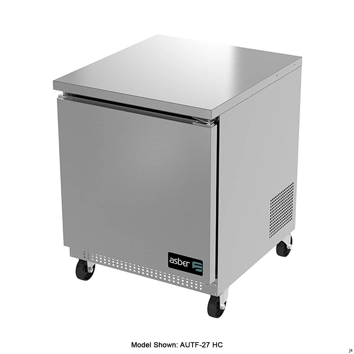 Asber AUTF-27-P 28" 1-Door Undercounter Freezer, Stainless Steel, 6.35 cu. ft., R290, 0°F to -8°F