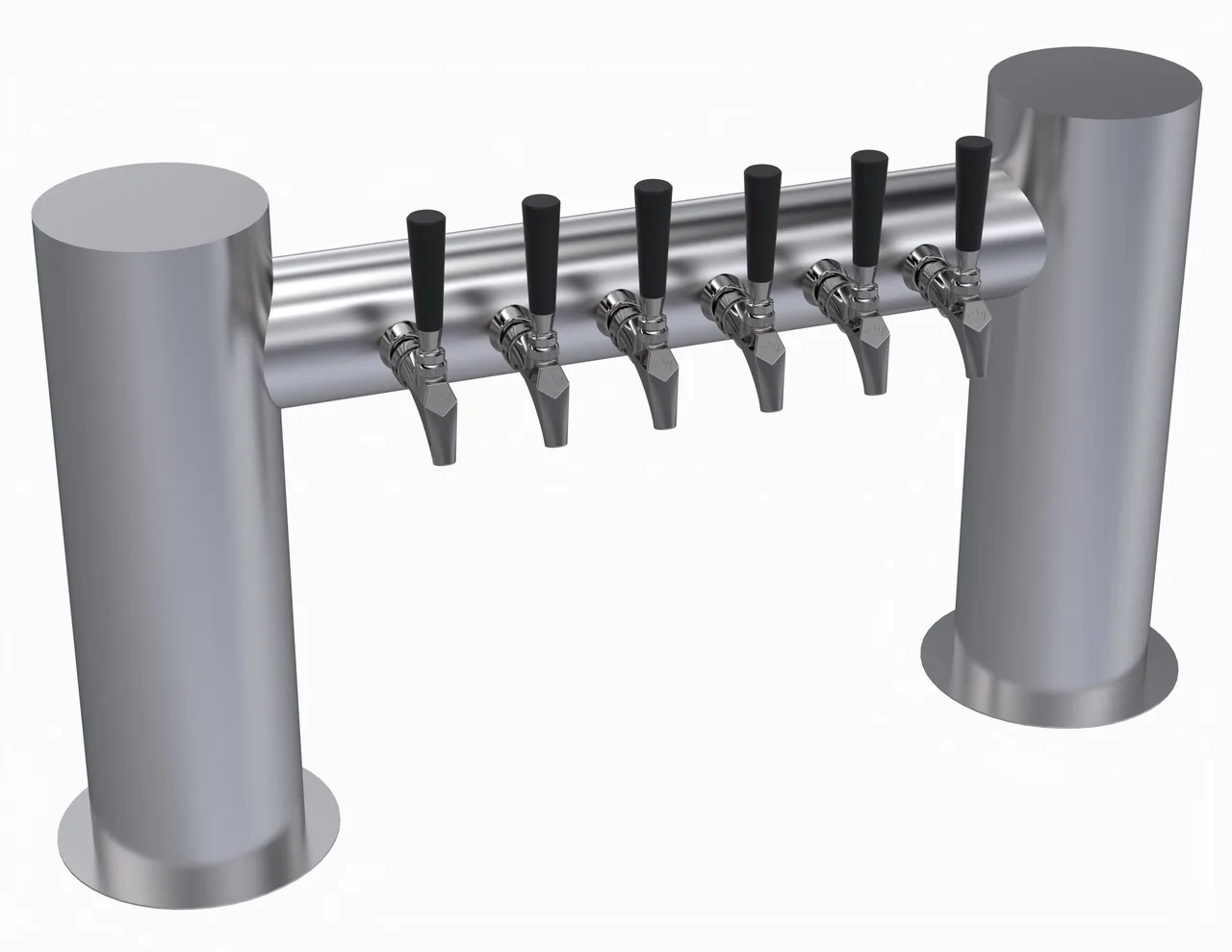 Krowne KMH-6S Max-H Beer Tower, 35" Flange, Glycol Cooled, Stainless Steel, 2 Columns, 4-6 Taps