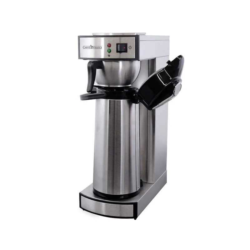 Omcan USA 44314 Manual Pourover Airpot Coffee Brewer, 2‑Liter S.Steel - 1450W/120V - 100 Cups/Hour