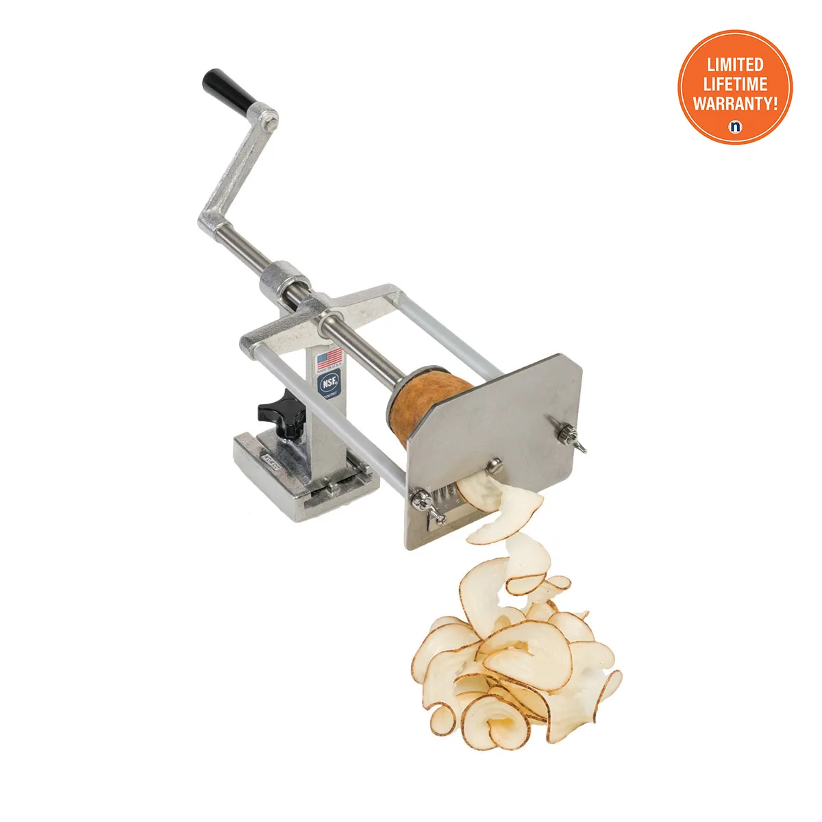 Nemco 55050AN-WR Manual Spiral Fry Wavy Ribbon Cutter, Countertop, Aluminum & Stainless Steel, Straight Blade