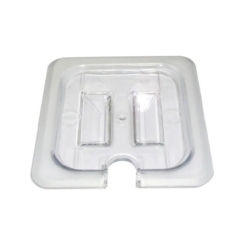 Omcan USA 80024 1/3 Size Clear Polycarbonate Lid, Handled Spoon-Notched Slotted, 12-4/5" x 6-15/96"