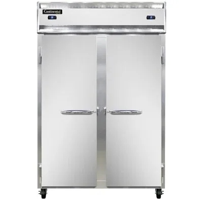 Continental Refrigerator 2RFNSA 52" 2-Section Reach-In Refrigerator Freezer Combo w/ 2 Solid Doors
