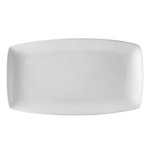 CAC China COP-313 Platter, 12" x 6-5/8" x 1-1/8", Coupe, Curved Rim, White Porcelain - Dozen