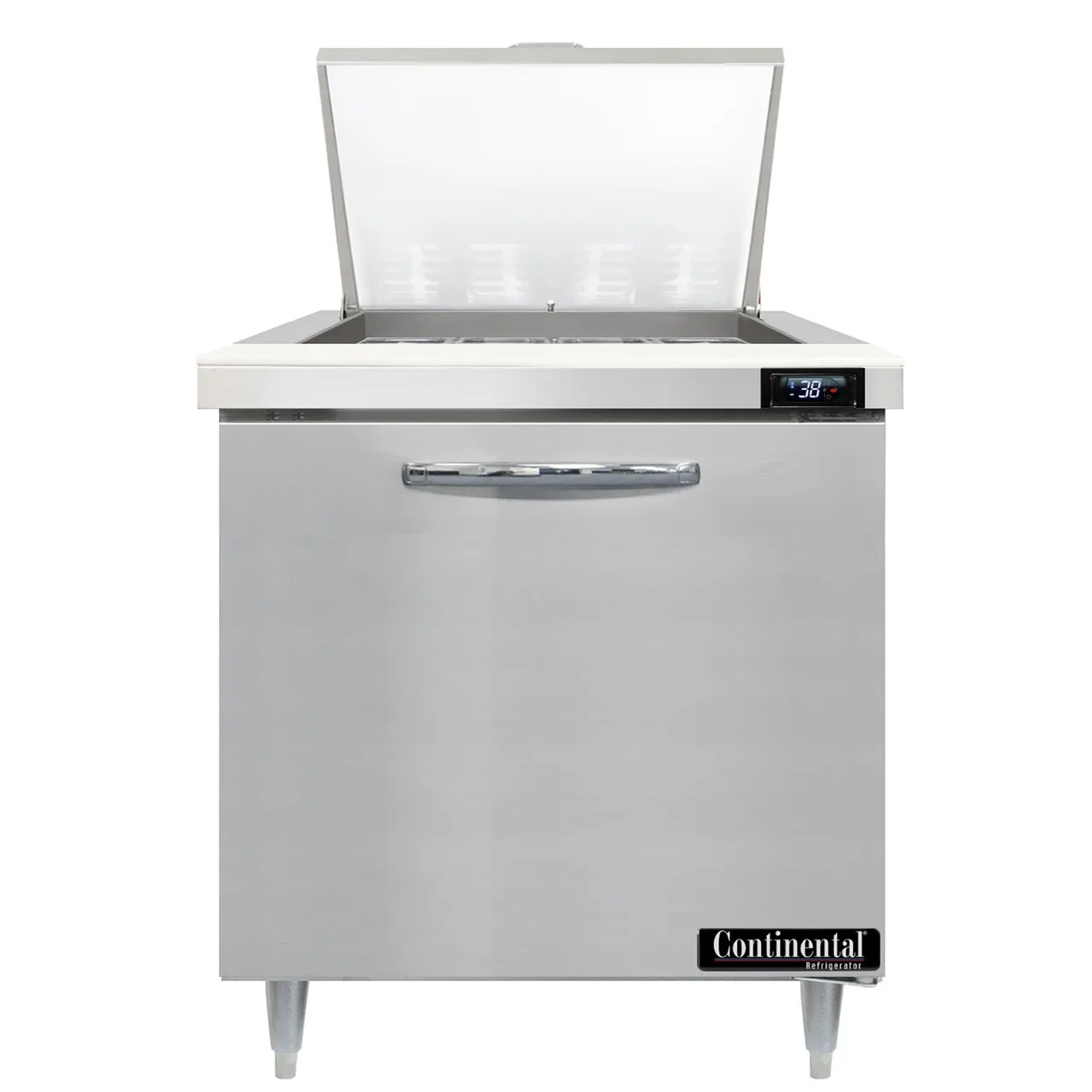Continental Refrigerator D32N12M 32" One Section Mega Top Sandwich Prep Table w/ 1 Door, 12 pans