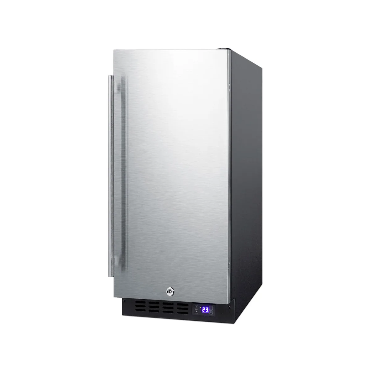 Summit SCFF1533BSS 23" Undercounter Freezer in Black, w/ Stainless Steel Door, 2.4 cu. ft.