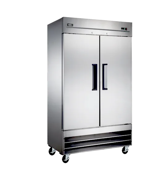 Omcan USA 50110 29" 2-Solid Door Reach-In Refrigerator, 26.5 cu. ft., Stainless Steel, Top Mounted