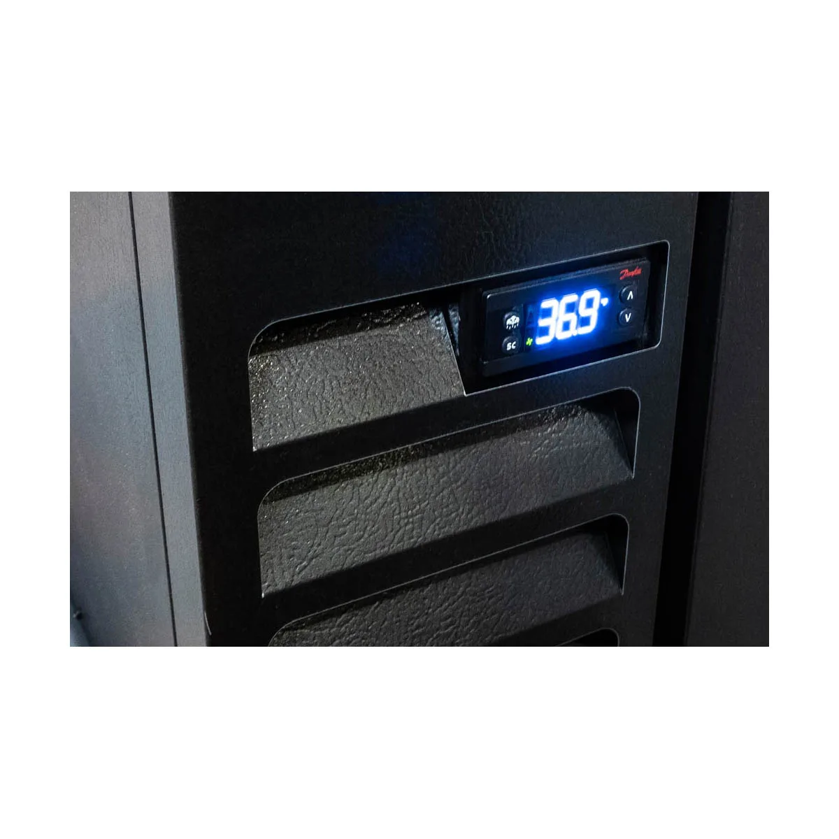 Beverage Air BB48HC-1-G-S 48" 2 Section Black Back Bar Cooler with Glass Door