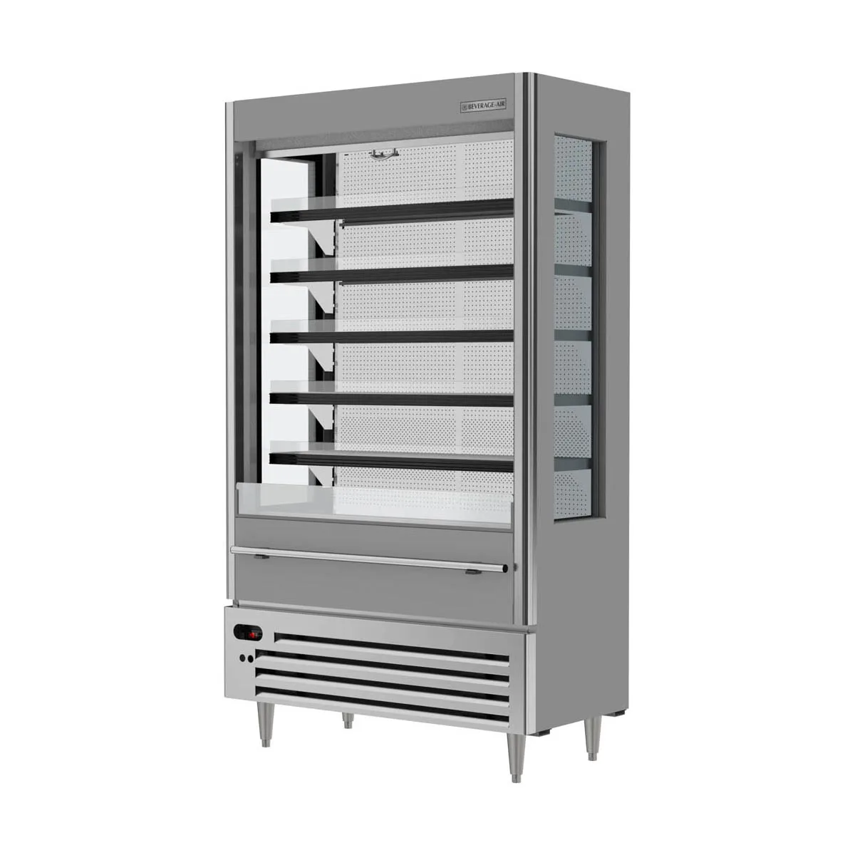 Beverage Air VMHCSL-18-1-G 47" Gray Vuemax Slim Open Air Merchandiser, 5 Shelves, Vertical Case, 23 cu. ft.