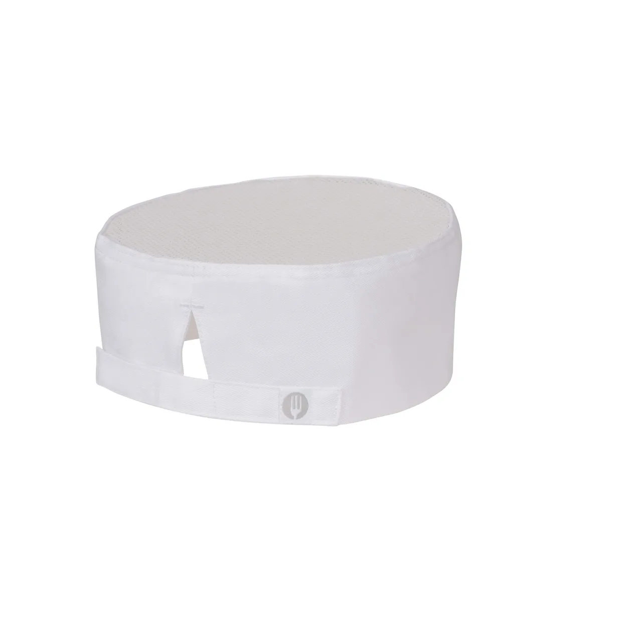 Chef Works DFWB-WHT-0 White Beanie, Vent Mesh, Adjustable Velcro, Size Fits Most, 65/35 Poly/Cotton