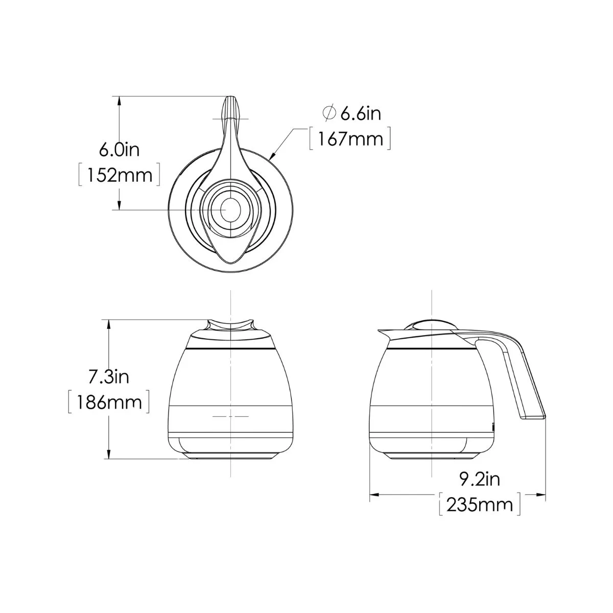 BUNN 51746.0003 Thermal Decanter – 64 Oz (1.9 L), BrewThrough, Orange Lid, Stainless, Vacuum Insulated
