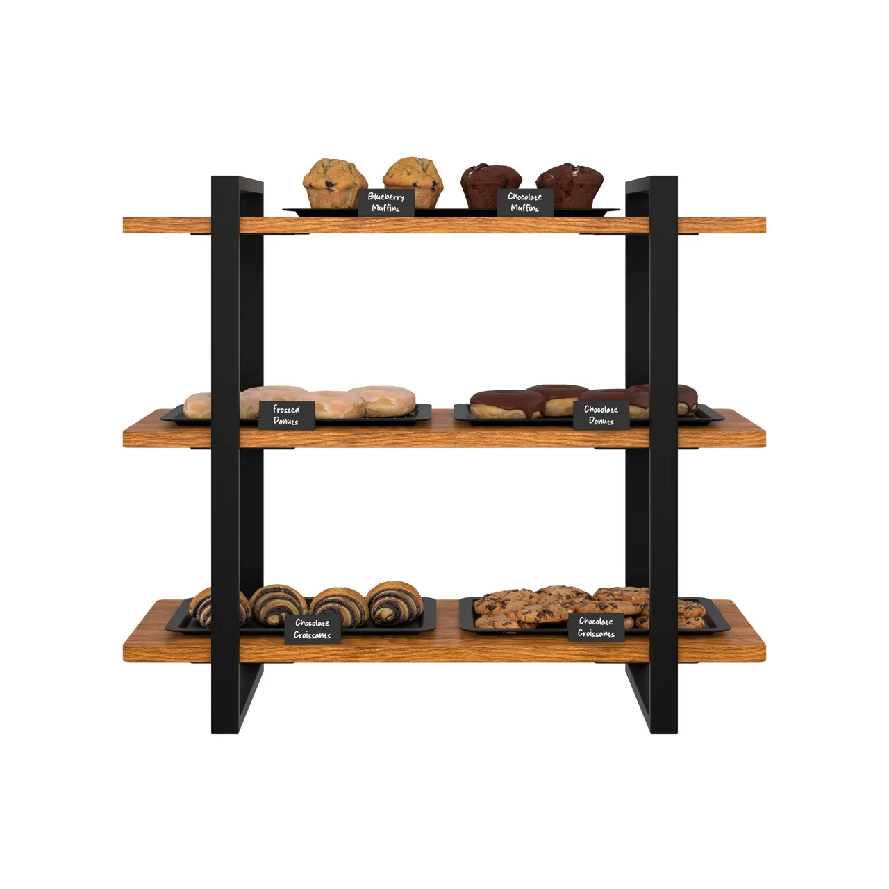Koolmore KM-SDW-3ROP Bakery Display Case, 28" W, 3 Eucalyptus Shelves, 22 lb Capacity