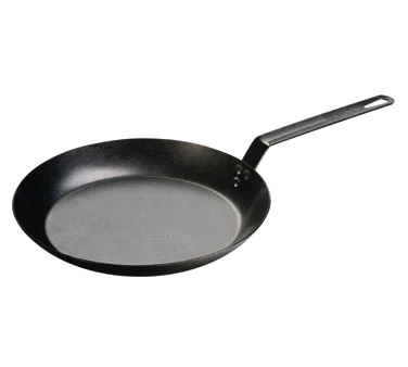 Lodge CRS12 Skillet – 12" Dia, 3-1/2" H, Riveted Handle, Heavy‑Gauge Carbon Steel, Made in USA