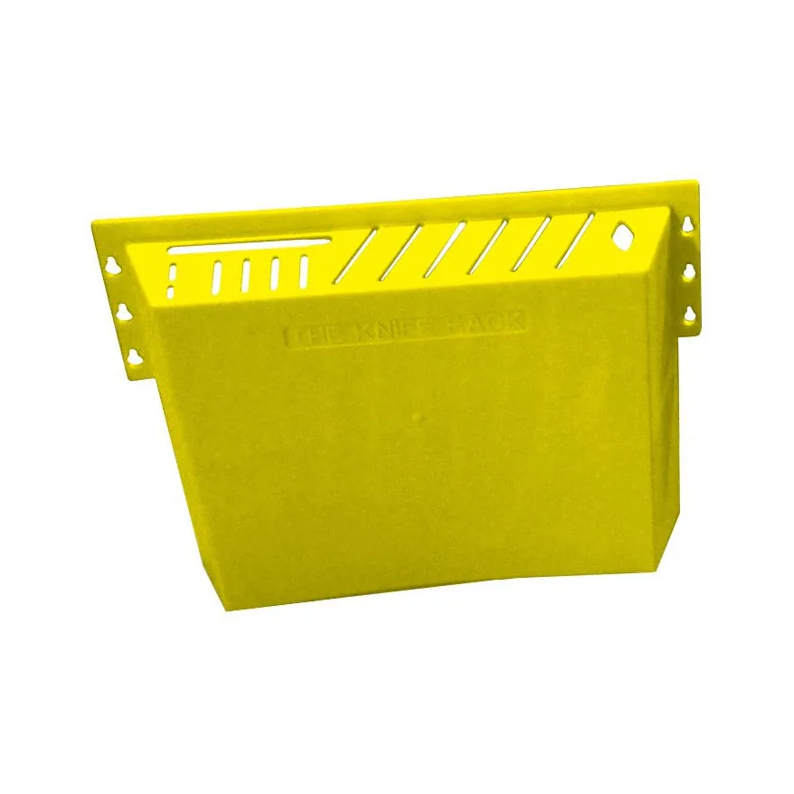 Omcan USA 11544 Kitchen Knife Rack, Yellow Plastic, Holds 12 Knives, 1 Cleaver & 1 Steel, 14 Slots